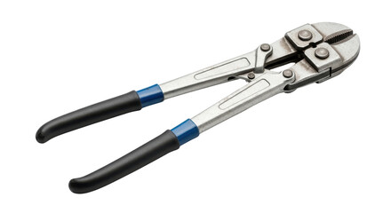 Close-up of heavy-duty bolt cutters isolated PNG with Transparent Background