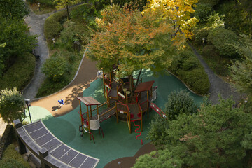 This is a view of the playground within the apartment complex.