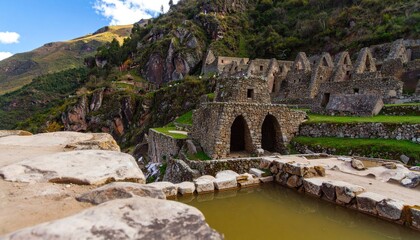 Ancient Stone Ruins in the Andes Mountains