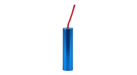 Blue dynamite stick with a red wick isolated PNG with Transparent Background