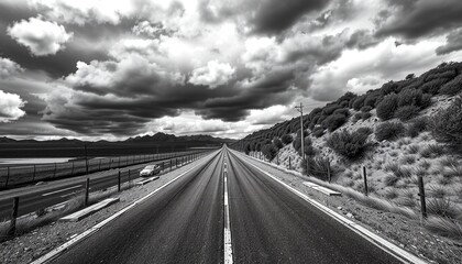 Road to Nowhere Under Clouds