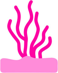 Obraz premium Cute Seaweed Icon: Cartoon Ocean Plant Illustration