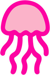Cute Jellyfish Icon: Playful Ocean Sea Life Illustration