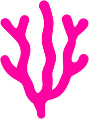Cute Coral Icon: Playful Marine Seaweed Illustration