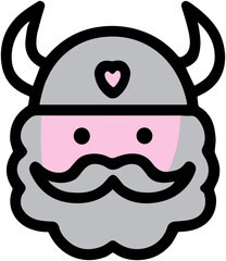 Cute Viking Icon: Playful Cartoon Norse Character