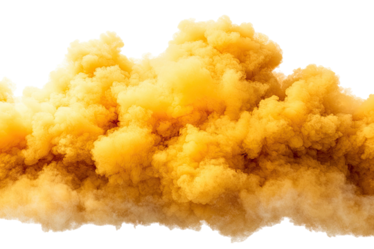 Yellow dust cloud on black