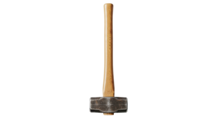 Sledgehammer with Wooden Handle isolated PNG with Transparent Background
