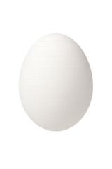 A white egg on a transparent background without a shadow. An isolated object with a smooth, even surface, ideal for design, collages, infographics, and food packaging. Minimalistic style, clean and ti