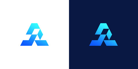 initial letter A simple monogram logo design vector illustration	