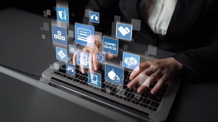 Gaming icons show online gaming, game streaming, and interactive play. Gaming supports esports, game community, and digital gaming experience. Funnel