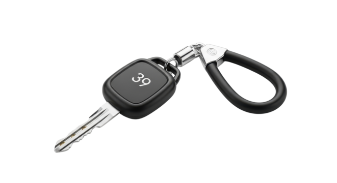 Black car key with fob stating 3g isolated PNG with Transparent Background