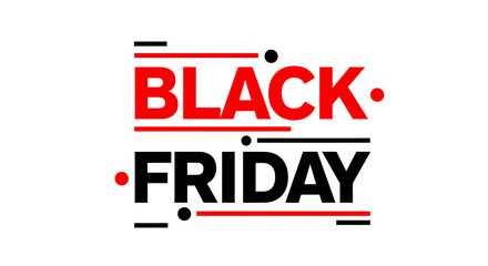 Fototapeta premium Stacked Geometric Black Friday Typography Flat Vector Layout