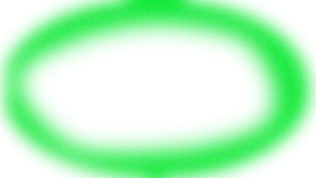 Glowing green circle abstract light effect isolated on transparent background