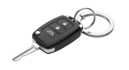 Modern car key fob with remote isolated PNG with Transparent Background