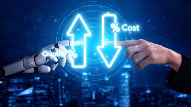 Business concept showing cost reduction and quality increase using Lean, Six Sigma, and Total Quality Management (TQM) to enhance efficiency, value, and customer satisfaction. Muxer