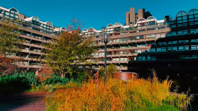 Barbican Estate Terrace Blocks, Beech Gardens, British Brutalist Architecture, London, England, United Kingdom