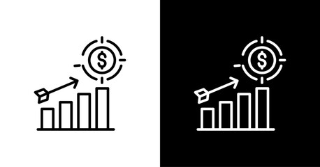 Revenue Target White Icon Set Design