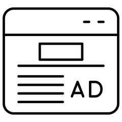Obraz premium Ad Placement Outline Icon