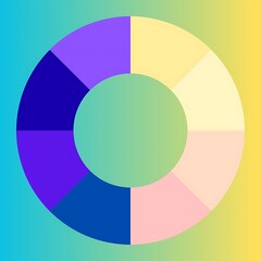 Obraz premium Abstract circular color wheel with gradient background and contrasting shades