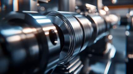 A close up of a gear with a yellowish tint. The gear is surrounded by other gears