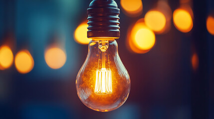 light bulb on black background