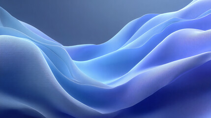 Obraz premium Smooth and Flowing Blue and White Abstract Waves