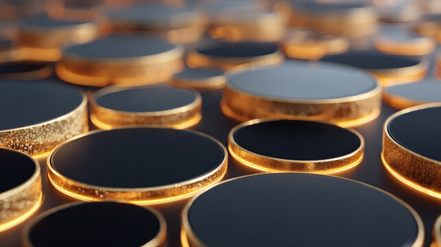 Abstract Geometric Shapes with a Blue and Orange Gradient