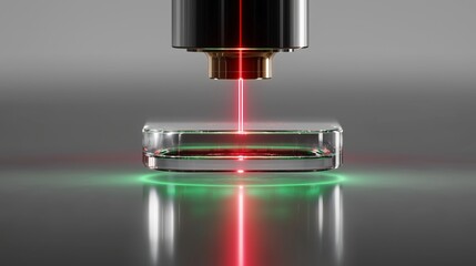 Precision Focus on a Laser Interacting with a Transparent Surface in a High-Tech Environment
