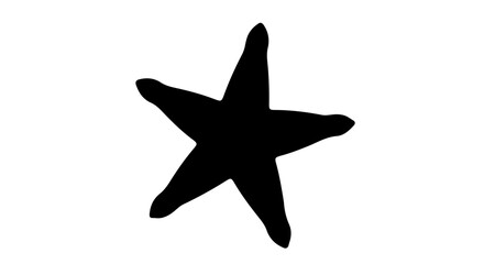 Obraz premium Simple black hand drawn star shape isolated on white background