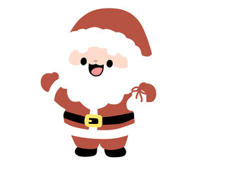 Santa Claus holding a gift bag