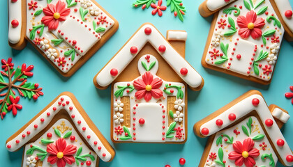 a, gingerbread, christmas, house, houses, food, gift, decoration, birthday, card, sweet, paper, holiday, merry, xmas, happy, pastel, cute, cookie, pattern, toy, heart, box, dessert, cake, background