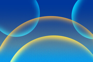 Abstract blue background with glowing yellow and cyan bubbles