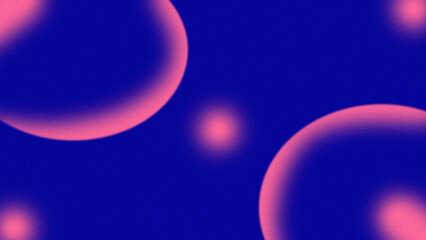 Abstract blue background with glowing pink bubbles and soft gradients