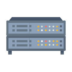 Fototapeta premium Flat illustration of server rack for business networking concept
