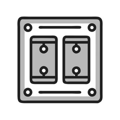 Fototapeta premium Isolated light switches graphic design on black background icon