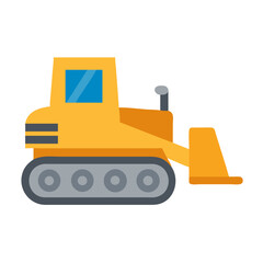 Yellow bulldozer machinery on a black background illustration