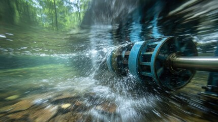 Water turbine in a stream