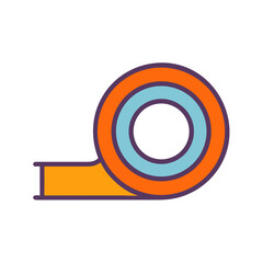 Roll of tape illustration with rounded square end design