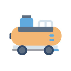 Obraz premium Flat Illustration of a Tanker Wagon on Black Background