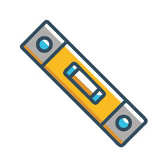 Fototapeta premium Isolated yellow level tool on black background for construction