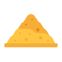 Flat illustration of cheese wedge isolated on black background
