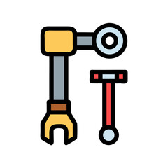 Robotic Arm and Control Stick Illustration on Black Background