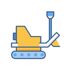 Stylized vector graphic of construction driller on black background