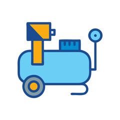 Illustration of air compressor for garage or workshop usage