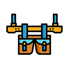 Fototapeta premium Simple cartoon style lederhosen illustration on black background