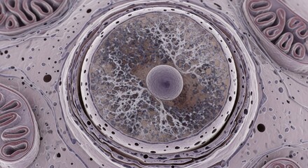 Crosssection of a human hair follicle with sebaceous gland