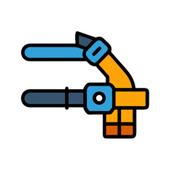 Industrial Robotic Arm Illustration Isolated on Black Background
