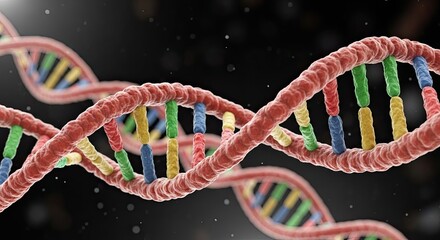 3d rendering of a dna double helix structure