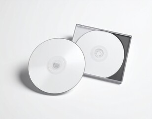 Blank CD/DVD Jewel Case Mockup: Flat Lay & Slightly Open. Media, Software & Minimal Music Branding