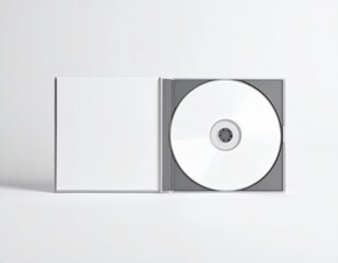 Blank CD/DVD Jewel Case Mockup: Flat Lay & Slightly Open. Media, Software & Minimal Music Branding